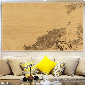 Tranh chim công thư pháp nghệ thuật