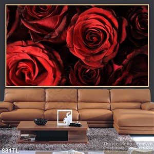 Tranh hoa hồng trang trí phòng khách đẹp