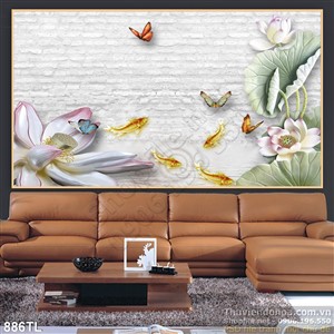 Tranh giả ngọc hoa sen trang trí tường mới nhất