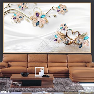 Tranh lụa 3D hoa kim cương mới nhất