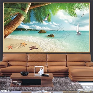 Tranh biển trang trí phòng khách đẹp