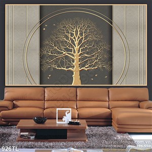 Tranh cây kim tiền vàng hiện đại
