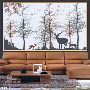 Tranh hươu nai trang trí đẹp