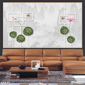 Tranh hoa sen trang trí tường đẹp