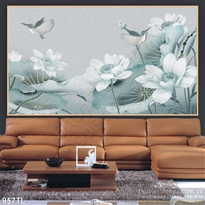 Tranh hoa sen phong thủy trang trí đẹp