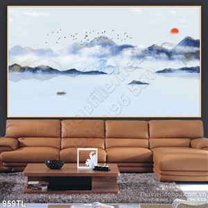 Tranh màu nước trang trí treo tường phòng khách
