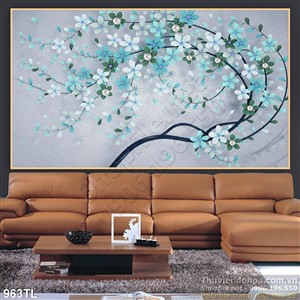 Tranh lụa 3D hoa độc đáo mới nhất