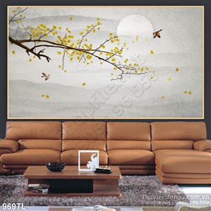 Tranh thư pháp hoa mai mới nhất