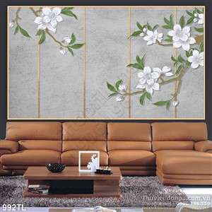 Tranh hoa trang trí dán tường đẹp