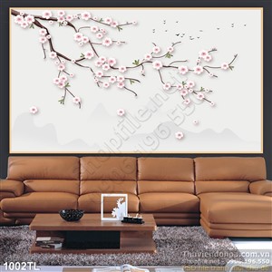 Tranh hoa đào trang trí Tết