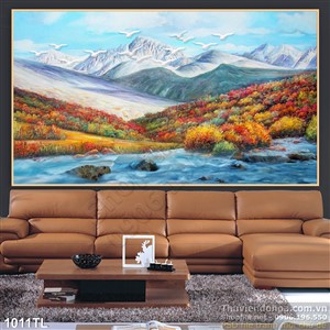 Tranh sơn dầu núi đẹp độc đáo