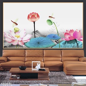 Tranh hoa sen trang trí đẹp