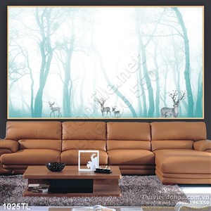 Tranh hươu nai in gạch đẹp nhất