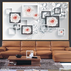 Tranh lụa 3D hoa hồng in gạch đẹp nhất