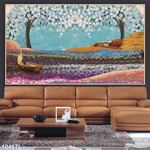 Tranh sơn dầu trang trí phòng khách