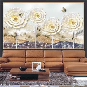 Tranh lụa 3D hoa hồng trang trí đẹp nhất