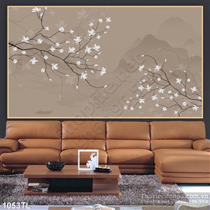 Tranh hoa mai in gạch mới nhất
