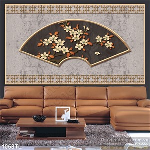 Tranh quạt hoa đẹp độc đáo
