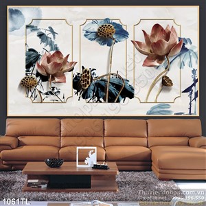 Tranh giả ngọc hoa sen trang trí tường đẹp