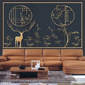 Tranh hươu nai trang trí phòng khách