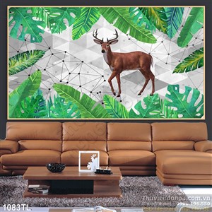 Tranh hươu trang trí treo tường đẹp