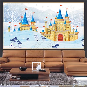 Tranh lâu đài trang trí phòng ngủ trẻ em