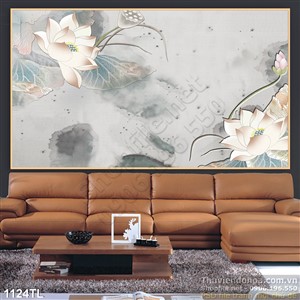 Tranh hoa Sen trang trí tường đẹp