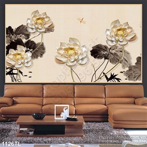 Tranh hoa Sen trang trí gạch đẹp nhất