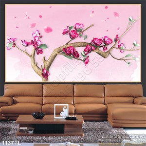 Tranh hoa hồng trang trí dán tường