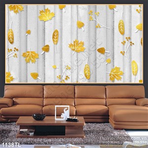 Tranh lá vàng trang trí tường đẹp