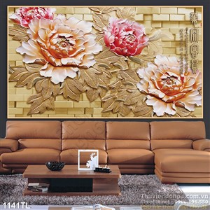 Tranh hoa mẫu đơn trang trí tường đẹp
