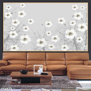 Tranh lụa 3D hoa trang trí đẹp