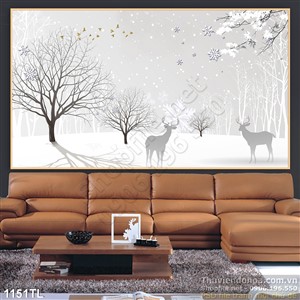 Tranh decor hươu nai trang trí treo tường