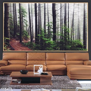 Tranh lụa rừng cây đẹp