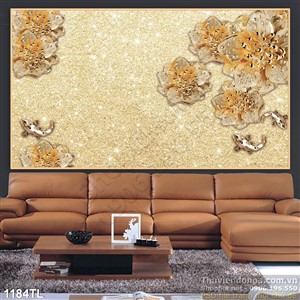 Tranh lụa 3D hoa vàng đẹp độc đáo