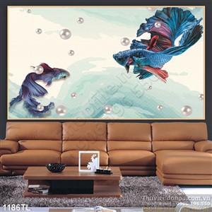 Tranh cá nghệ thuật trang trí phòng khách