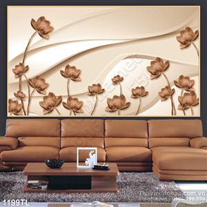Tranh lụa 3D hoa Sen trang trí treo tường đẹp