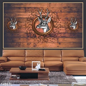 Tranh hươu nai nghệ thuật trang trí