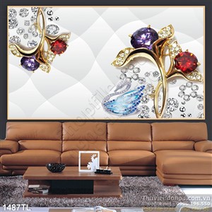 Tranh lụa 3D kim cương trang trí tường đẹp