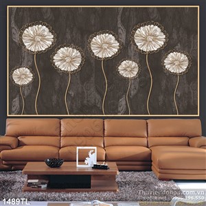 Tranh lụa decor hoa trang trí tường đẹp