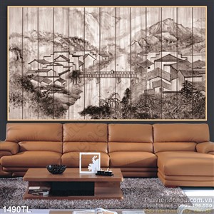 Tranh thư pháp phong cảnh đẹp