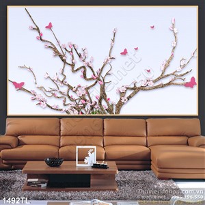 Tranh hoa đào trang trí treo tường