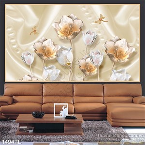 Tranh lụa 3D hoa mới nhất hiện nay