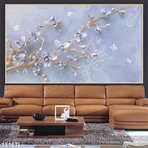 Tranh lụa 3D hoa Đào nghệ thuật