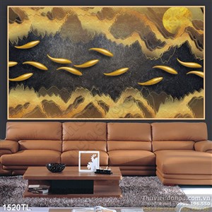 Tranh cá hiện đại trang trí phòng khách