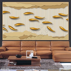 Tranh cá trang trí tường phòng khách