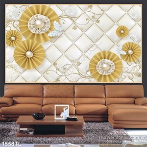 Tranh lụa 3D trang trí tường phòng khách