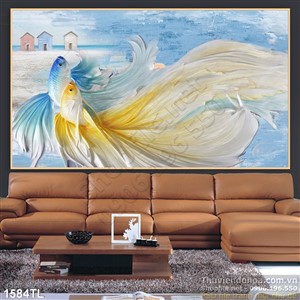 Tranh điêu khắc cá trang trí treo tường