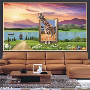 Tranh hươu trang trí phòng cho bé