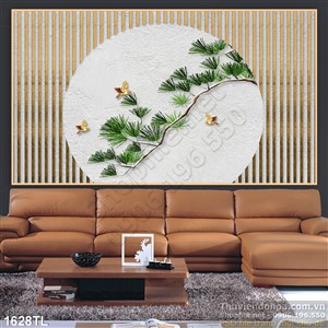 Tranh cây tùng cổ điển trang trí phòng khách